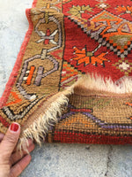 1'8 x 3'2 Antique Anatolian Turkish scatter rug (#942ML) - Blue Parakeet Rugs