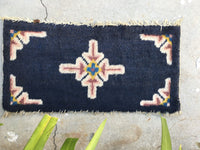 1'1 x 2'3 Antique 1920s Chinese scatter rug (#944ML) - Blue Parakeet Rugs