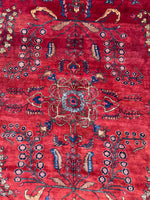 9' x 11'7 Antique Persian Sarouk rug #2287ML / 9x12 antique rug - Blue Parakeet Rugs