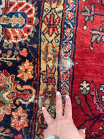 9' x 11'7 Antique Persian Sarouk rug #2287ML / 9x12 antique rug - Blue Parakeet Rugs
