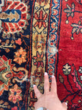 9' x 11'7 Antique Persian Sarouk rug #2287ML / 9x12 antique rug - Blue Parakeet Rugs