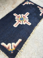 1'1 x 2'3 Antique 1920s Chinese scatter rug (#944ML) - Blue Parakeet Rugs