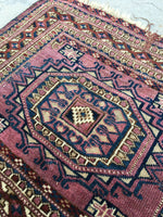 1'6 x 1'10 Antique Turkoman/Turkmen scatter rug (#947ML) - Blue Parakeet Rugs