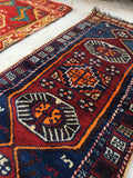 1'7 x 3'6 Small Kurdish Rug / small vintage rug / scatter rug (#949ML) - Blue Parakeet Rugs