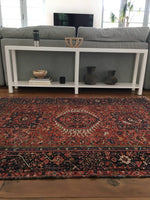 4'8 x 6'1 Antique Persian Heriz / Small Vintage Rug / 5x6 vintage rug (#1127) - Blue Parakeet Rugs