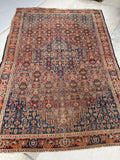 4'5 x 6'6 Antique Senneh rug #741-A / 5x7 Vintage Rug - Blue Parakeet Rugs