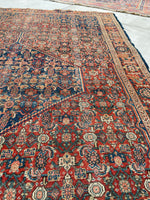 4'5 x 6'6 Antique Senneh rug #741-A / 5x7 Vintage Rug - Blue Parakeet Rugs