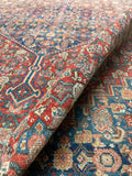 4'5 x 6'6 Antique Senneh rug #741-A / 5x7 Vintage Rug - Blue Parakeet Rugs