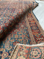 4'5 x 6'6 Antique Senneh rug #741-A / 5x7 Vintage Rug - Blue Parakeet Rugs