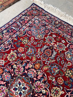 2'1 x 3'8 Vintage Persian Kashan rug #2485 - Blue Parakeet Rugs
