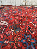7'11 x 11'3 Persian Heriz Rug / large vintage rug (#549ML) - Blue Parakeet Rugs