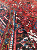 7'11 x 11'3 Persian Heriz Rug / large vintage rug (#549ML) - Blue Parakeet Rugs
