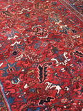 7'11 x 11'3 Persian Heriz Rug / large vintage rug (#549ML) - Blue Parakeet Rugs