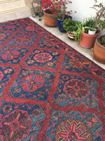 6'10 x 12'1 Antique Sumac #562T / Soumak Flatweave Rug / Large Caucasian Rug / Soumak / Soumack - Blue Parakeet Rugs