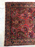 3'4 x 4'9 Antique floral wool rug (#953ML) - Blue Parakeet Rugs