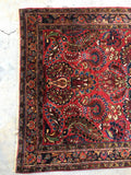 3'4 x 4'9 Antique floral wool rug (#953ML) - Blue Parakeet Rugs