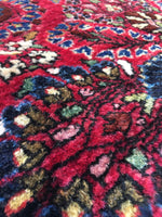 3'4 x 4'9 Antique floral wool rug (#953ML) - Blue Parakeet Rugs
