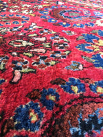 3'4 x 4'9 Antique floral wool rug (#953ML) - Blue Parakeet Rugs