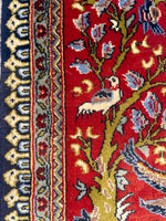2'4 x 3' Pictorial Persian Kashan mat #2291 - Blue Parakeet Rugs