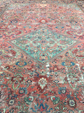 10'3 x 16'3 antique Persian Mahal / large vintage rug - Blue Parakeet Rugs