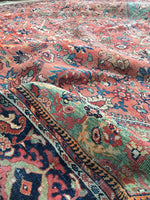 10'3 x 16'3 antique Persian Mahal / large vintage rug - Blue Parakeet Rugs