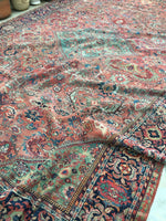 10'3 x 16'3 antique Persian Mahal / large vintage rug - Blue Parakeet Rugs