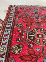 2' x 2'10 Antique Persian Scatter rug #2483 / 2x3 vintage rug - Blue Parakeet Rugs