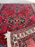 2' x 2'10 Antique Persian Scatter rug #2483 / 2x3 vintage rug - Blue Parakeet Rugs