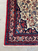 4'6 x 7'8 Vintage Persian Bidjar Rug #2293 - Blue Parakeet Rugs