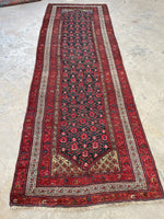 3'10 x 11'8 Late 19th Century Kurdish Runner #2294 - Blue Parakeet Rugs