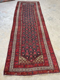 3'10 x 11'8 Late 19th Century Kurdish Runner #2294 - Blue Parakeet Rugs