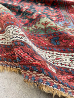 3'10 x 11'8 Late 19th Century Kurdish Runner #2294 - Blue Parakeet Rugs