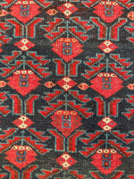 3'10 x 11'8 Late 19th Century Kurdish Runner #2294 - Blue Parakeet Rugs