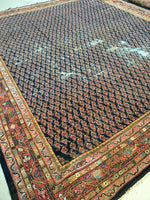 11'9 x 13' midnight blue Persian Mahal (#786) - Blue Parakeet Rugs