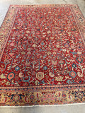 9x12 Antique Persian Heriz Rug #2809 - Blue Parakeet Rugs