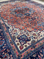 10'8 x 14' Antique Tabriz rug #2134 / Large Vintage Rug - Blue Parakeet Rugs
