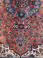 10'8 x 14' Antique Tabriz rug #2134 / Large Vintage Rug - Blue Parakeet Rugs