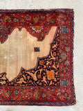 2'7 x 3'6 Antique rug with map of Iran #2298 - Blue Parakeet Rugs