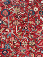 9x12 Antique Persian Heriz Rug #2809 - Blue Parakeet Rugs