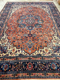 10'8 x 14' Antique Tabriz rug #2134 / Large Vintage Rug - Blue Parakeet Rugs