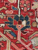 9x12 Antique Persian Heriz Rug #2809 - Blue Parakeet Rugs