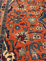 10'8 x 14' Antique Tabriz rug #2134 / Large Vintage Rug - Blue Parakeet Rugs