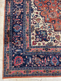 10'8 x 14' Antique Tabriz rug #2134 / Large Vintage Rug - Blue Parakeet Rugs