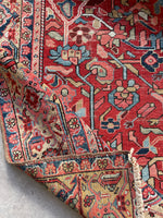 9x12 Antique Persian Heriz Rug #2809 - Blue Parakeet Rugs