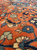 10'8 x 14' Antique Tabriz rug #2134 / Large Vintage Rug - Blue Parakeet Rugs