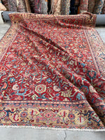 Large antique Persian Heriz rug