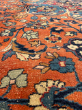 10'8 x 14' Antique Tabriz rug #2134 / Large Vintage Rug - Blue Parakeet Rugs