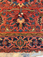 3'9 x 4'7 Antique Persian Heriz Rug #2810