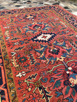 3'9 x 4'7 Antique Persian Heriz Rug #2810