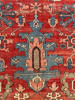 9'4 x 12'4 Antique Heriz Serapi rug #2135 / 9x12 Vintage Rug - Blue Parakeet Rugs